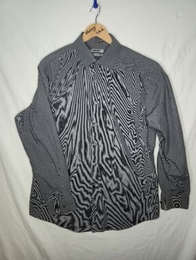 DKNY Men's Gray Slim Fit Stretch Dress Shirt Size 16 1/2 (34/35)